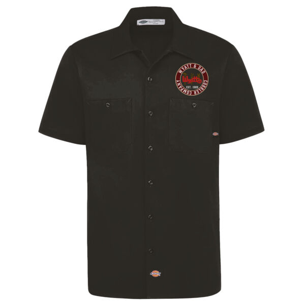 Wyatt & Dad Official Workshop Dickies Industrial Short Sleeve Cotton Work Shirt w/ Embroidered Patch Logo  Thumbnail